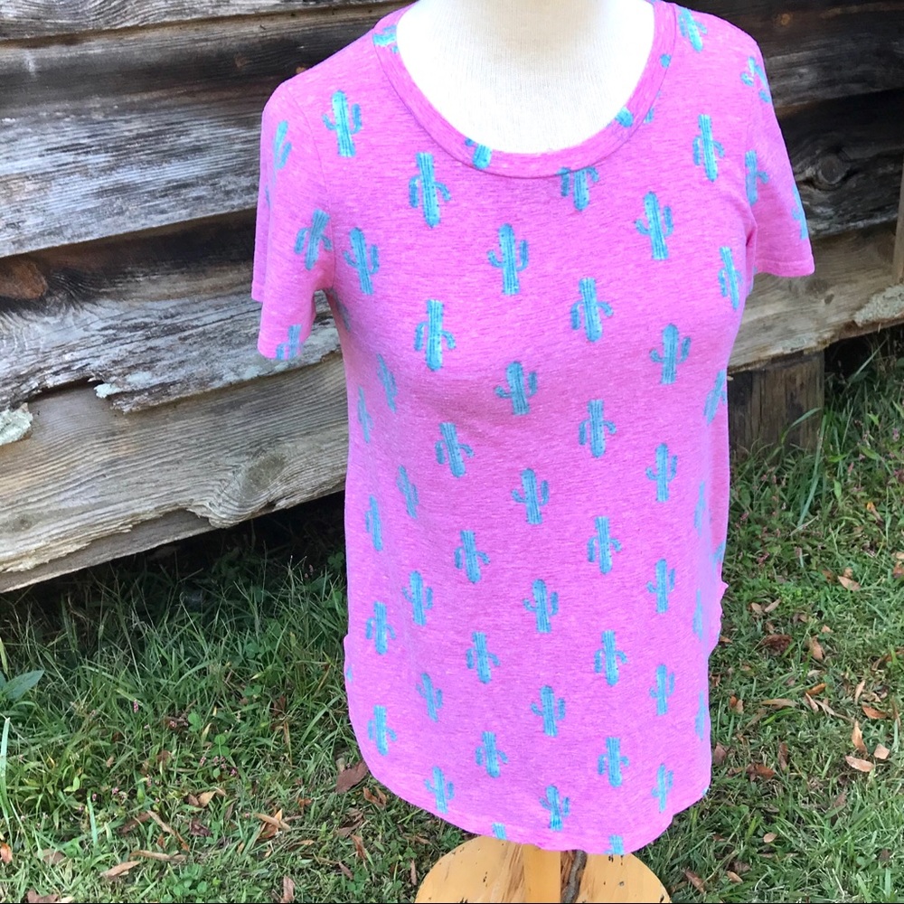VIAMOR PINK CACTUS ROUND NECK T-SHIRT SHORT SLEEVE - Picture 2 of 10